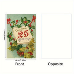 Vintage Christmas Postcards Greeting Cards Thick Card Paper Christmas Party Invi