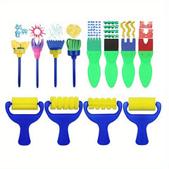 12pcs Painting Brushes Set Washable Sponge Brushes For Early Learning DIY Crafts