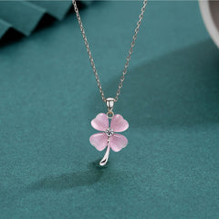 Four Leaf Clover Necklace Gift for Female Students