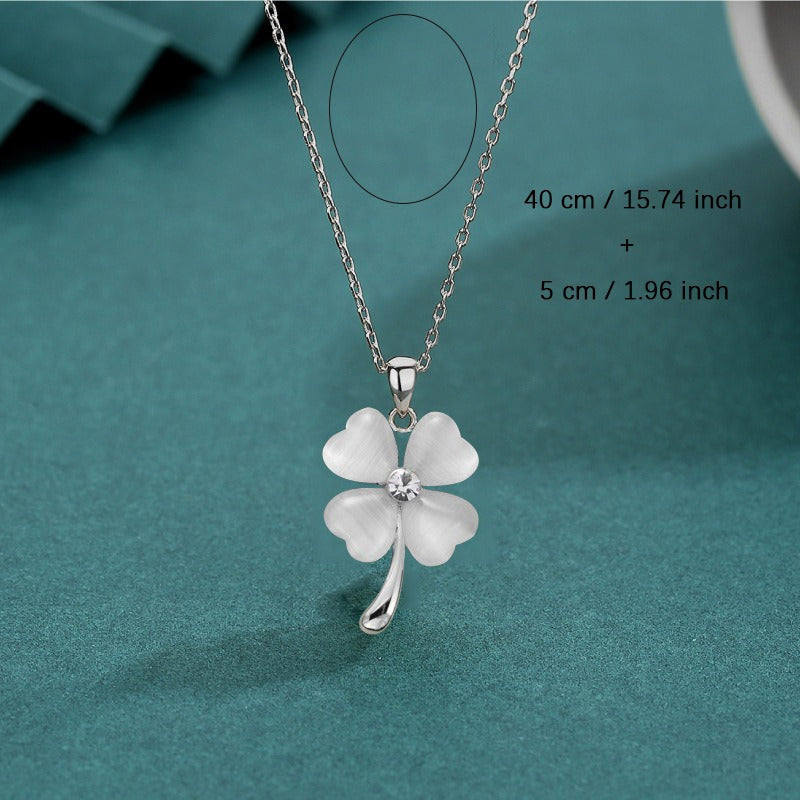 Four Leaf Clover Necklace Gift for Female Students