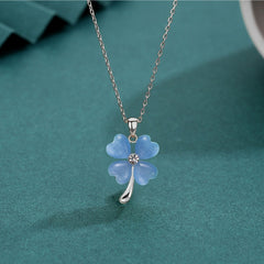 Four Leaf Clover Necklace Gift for Female Students