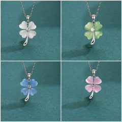 Four Leaf Clover Necklace Gift for Female Students