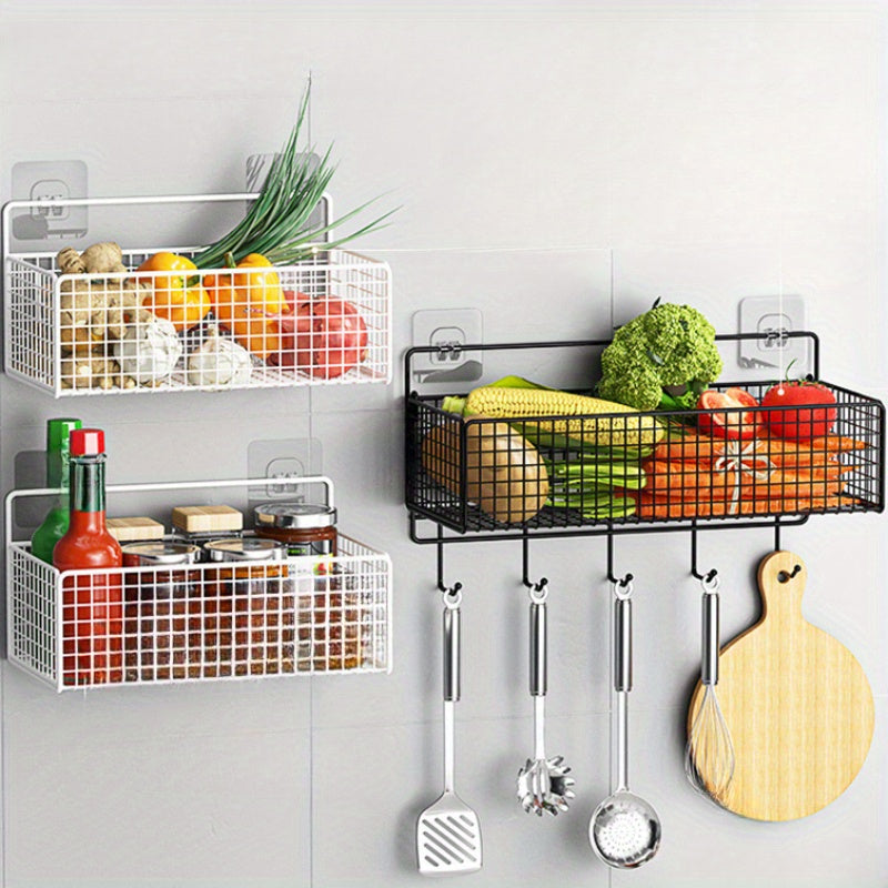 Wall mounted Drain Rack Kitchen Rack Iron Wire Mesh Storage Basket