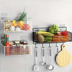 Wall mounted Drain Rack Kitchen Rack Iron Wire Mesh Storage Basket
