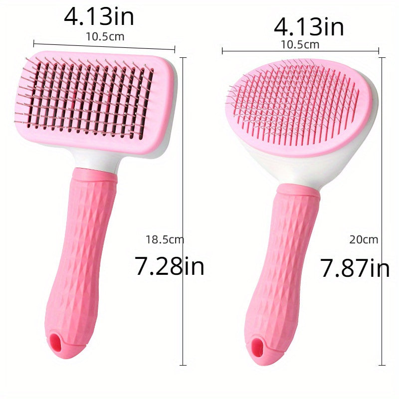 2pcs Cat Self Cleaning Comb Stainless Steel Needle Brush Pet Grooming