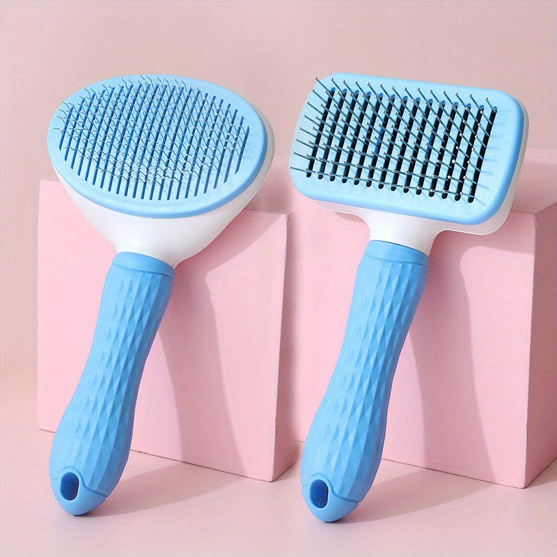 2pcs Cat Self Cleaning Comb Stainless Steel Needle Brush Pet Grooming