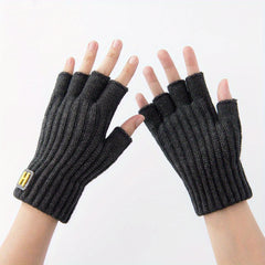 Fingerless Knitted Gloves Winter Coldproof Gloves For Writing Texting
