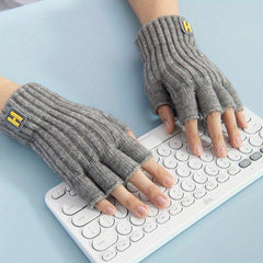 Fingerless Knitted Gloves Winter Coldproof Gloves For Writing Texting