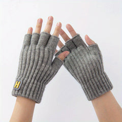 Fingerless Knitted Gloves Winter Coldproof Gloves For Writing Texting