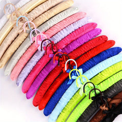 5pcs Satin Padded Clothes Hanger Silk Wrapped Coat Rack