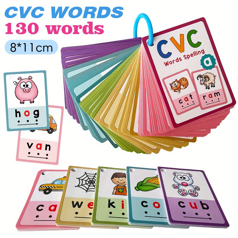 CVC Phonics Flashcards - Kindergarten & Preschool Learning Aid