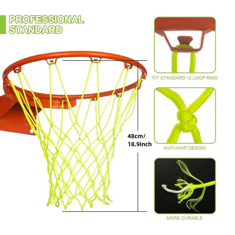 Glowing In The Dark Basketball Net Fluorescent Green Portable Nylon Net