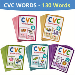 CVC Phonics Flashcards for Kids - Montessori Educational Sight Words Cards