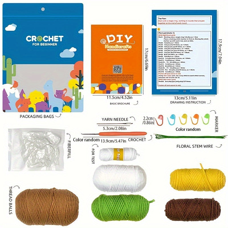DIY Crochet Material Package Weaving Potted Plants Hanging Ornaments