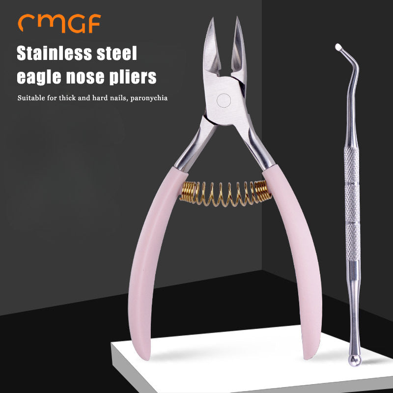 Nail Clipper & Pliers Set for Thick Nails with Cleaning Stick