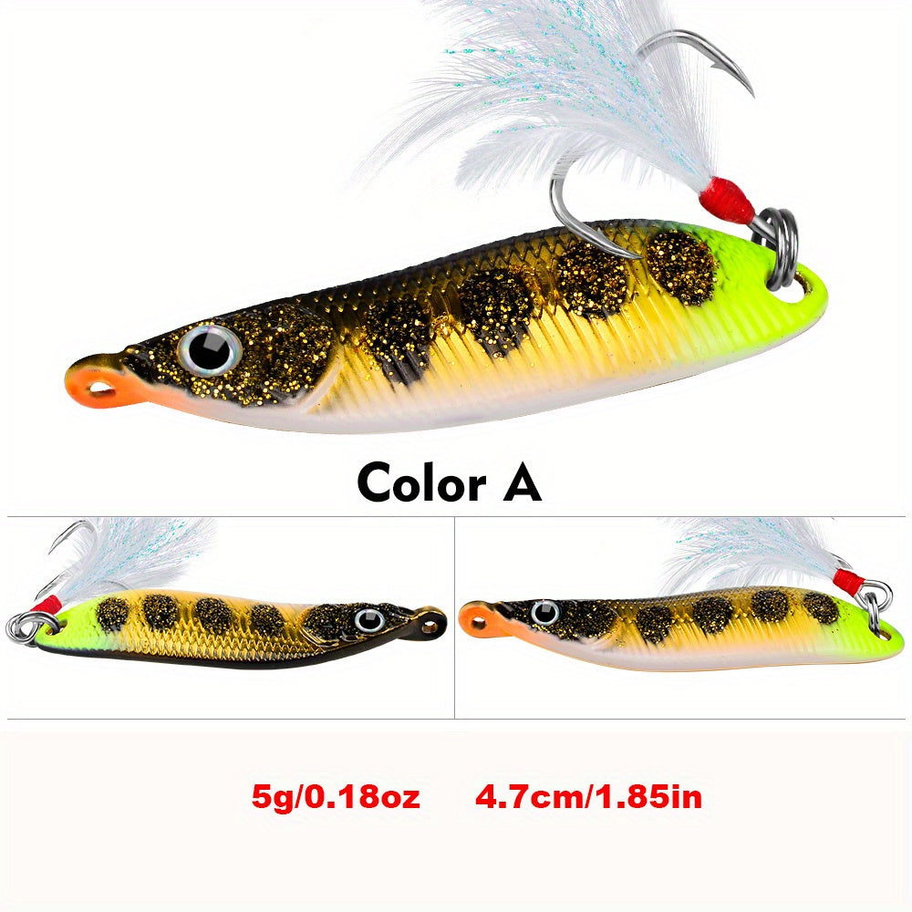 1pc Spinner Spoon Fishing Bait With Hook Metal Lure