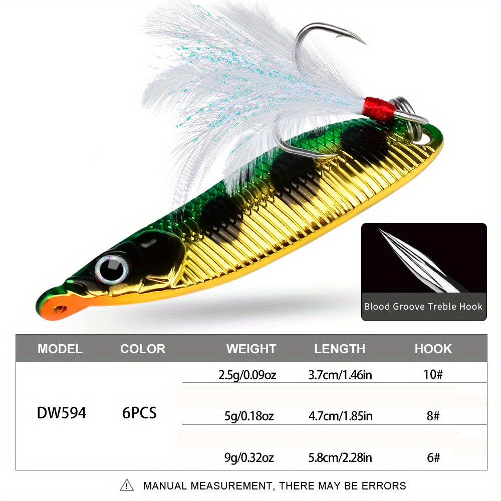 1pc Spinner Spoon Fishing Bait With Hook Metal Lure
