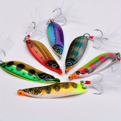 1pc Spinner Spoon Fishing Bait With Hook Metal Lure