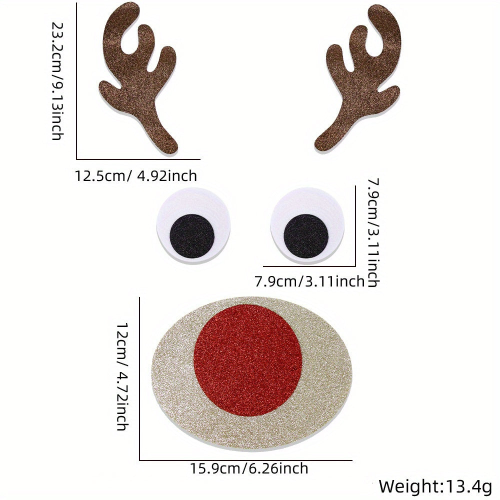 Christmas Door Stickers Santa Claus Snowman Felt Wall Stickers