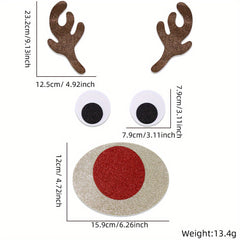 Christmas Door Stickers Santa Claus Snowman Felt Wall Stickers
