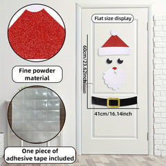 Christmas Door Stickers Santa Claus Snowman Felt Wall Stickers