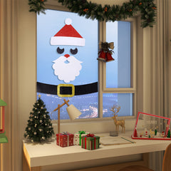 Christmas Door Stickers Santa Claus Snowman Felt Wall Stickers