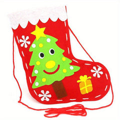 Non Woven Christmas Socks DIY Material Bag Sewn Socks Gift 1pc