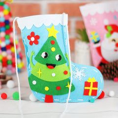 Non Woven Christmas Socks DIY Material Bag Sewn Socks Gift 1pc
