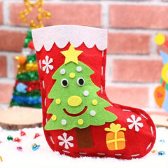Non Woven Christmas Socks DIY Material Bag Sewn Socks Gift 1pc
