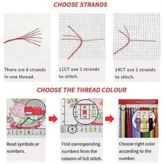 Peony Vase Cross Stitch Kit DIY Embroidery Flower Pattern 11CT Printed Canvas