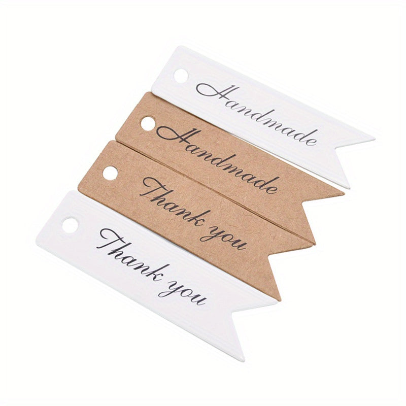 100pcs Retro Gift Small Label Paper Card DIY Material Gift Hanging Tag Party Gat