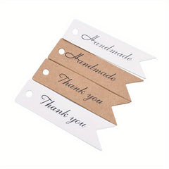 100pcs Retro Gift Small Label Paper Card DIY Material Gift Hanging Tag Party Gat