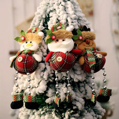 Plaid Bead Leg Pendants Christmas Window Decorations