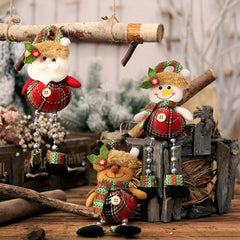 Plaid Bead Leg Pendants Christmas Window Decorations