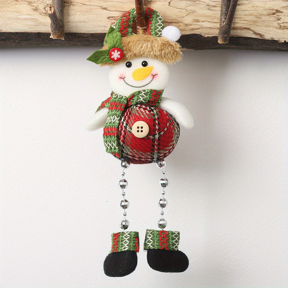 Plaid Bead Leg Pendants Christmas Window Decorations