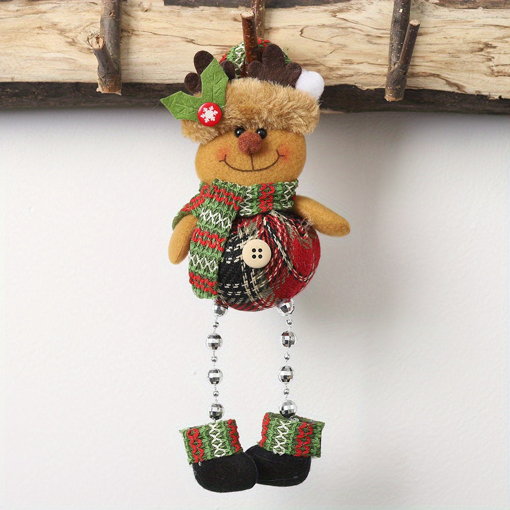 Plaid Bead Leg Pendants Christmas Window Decorations
