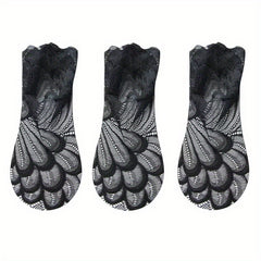 3 Pairs Summer Lace Flower Mesh Socks Non slip Elastic Comfortable Socks