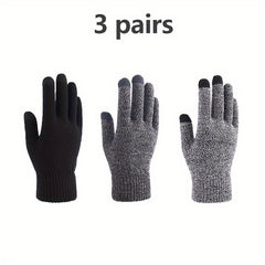 5 Pairs Winter Touch Screen Gloves Unisex Thick Knitted Cycling Hiking Gift