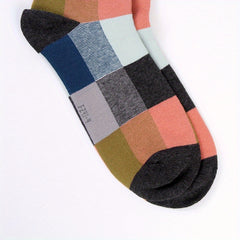 Men's Plaid Cotton Mid Calf Socks - 5 Pairs