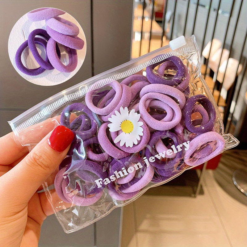 50pcs Elastic Scrunchies Hair Ties for Women Girls Daily Accessories