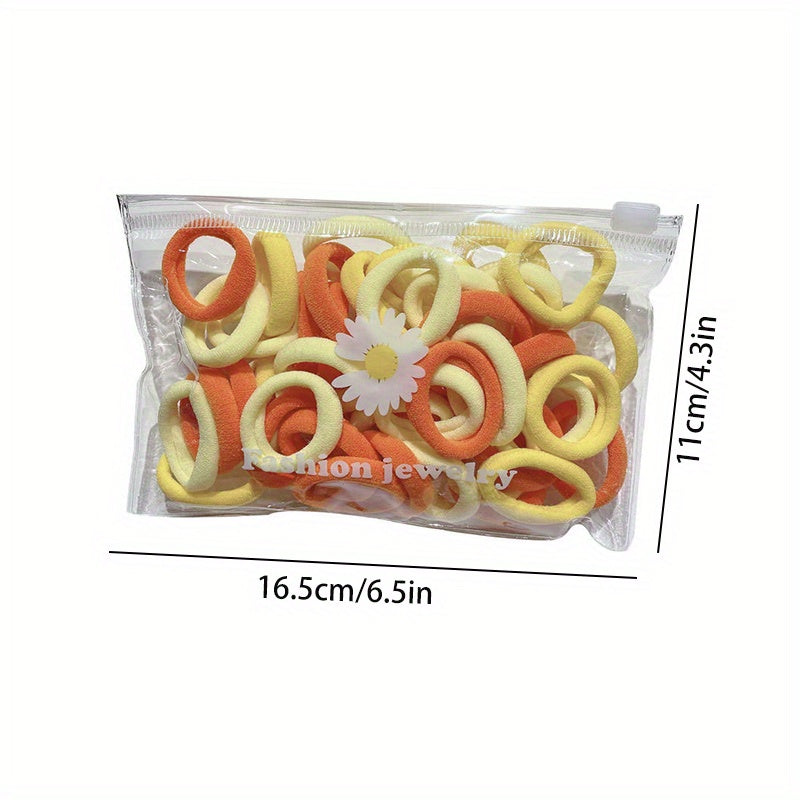 50pcs Elastic Scrunchies Hair Ties for Women Girls Daily Accessories