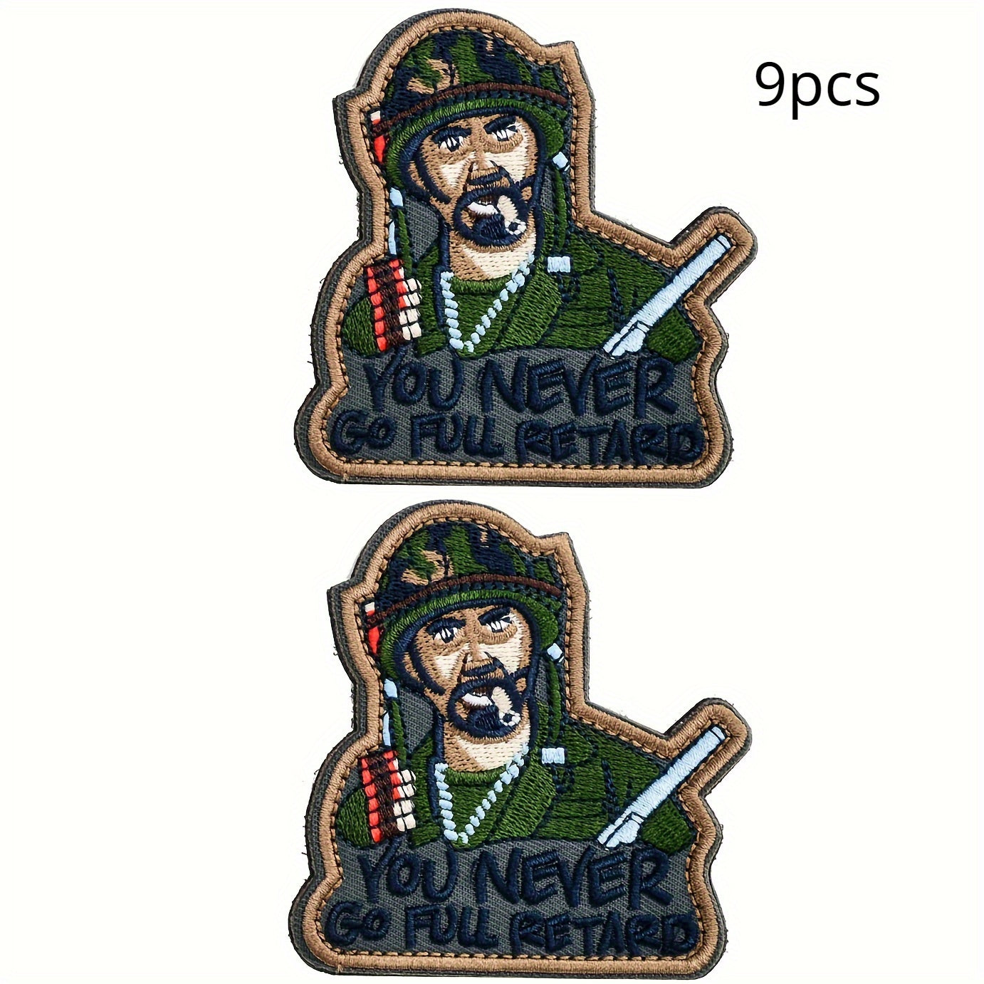 9pcs Tactical Patch Hook Funny Applique Morale Patches Embroidery Inspired