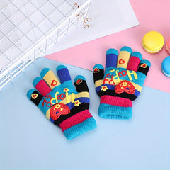 Kids Winter Thickened Gloves Love Double Layer Warm Gloves
