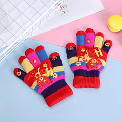 Kids Winter Thickened Gloves Love Double Layer Warm Gloves