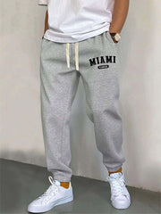 MIAMI Pattern Men's Drawstring Sweatpants Pocket Casual Comfy Jogger Pants