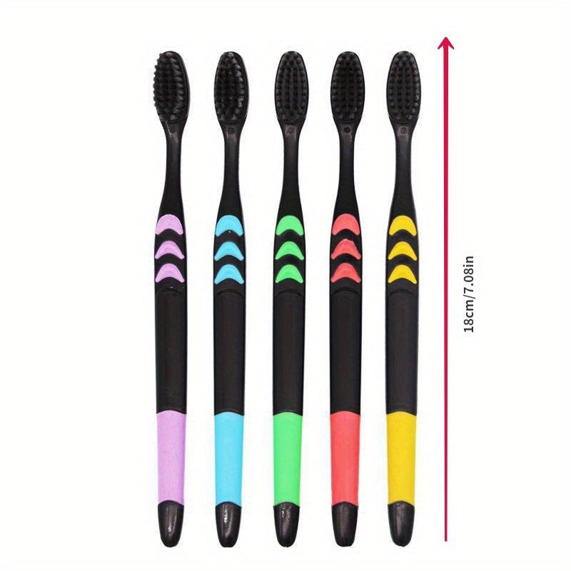 10pcs Small Moon Bamboo Charcoal Ultra Soft Toothbrush Set