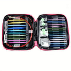 Aluminum Circular Knitting Needles Set Interchangeable Crochet Hooks Weaving