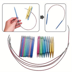Aluminum Circular Knitting Needles Set Interchangeable Crochet Hooks Weaving