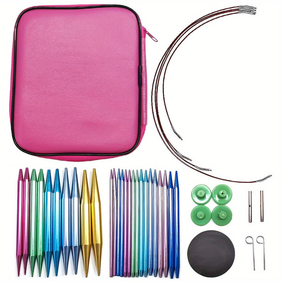 Aluminum Circular Knitting Needles Set Interchangeable Crochet Hooks Weaving