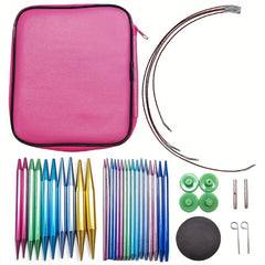 Aluminum Circular Knitting Needles Set Interchangeable Crochet Hooks Weaving